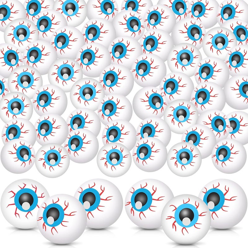 Leitee 60 Pcs Halloween Eyeballs Plastic Scary Fake Eye Balls for Craft Realistic Table Tennis Eyeballs Horror Props Colored Table Tennis Ball for Adult Halloween Party Decoration - Image 1